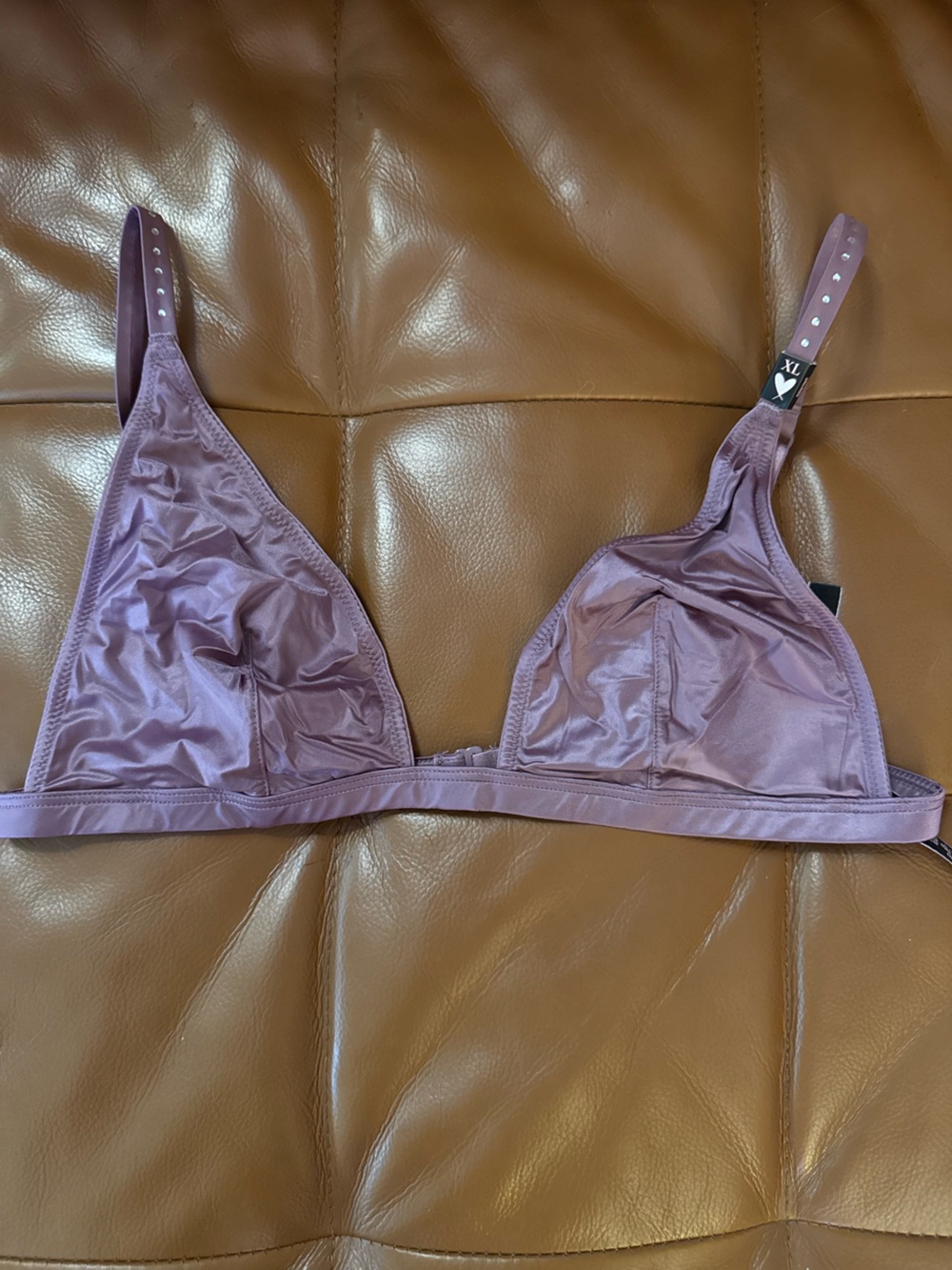 Victoria's Secret Satin Triangle Bralette in Mauve